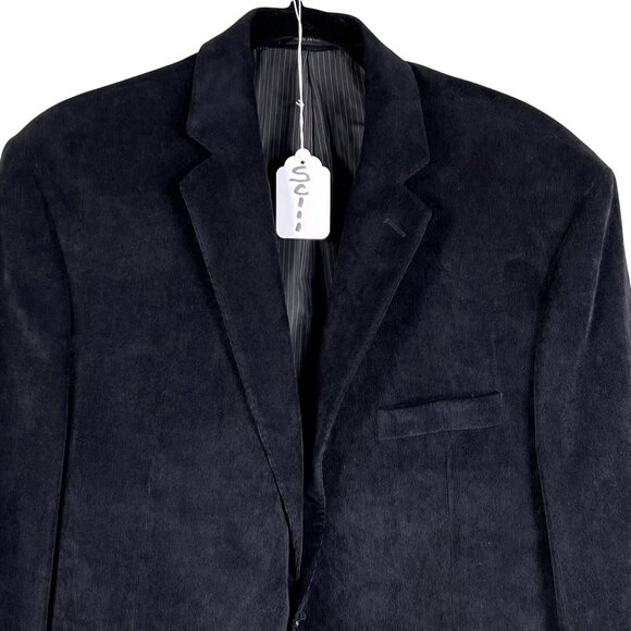 Calvin Klein Mens 46R Black Corduroy Blazer Sport Coat Double Vented Holiday - Picture 16 of 16